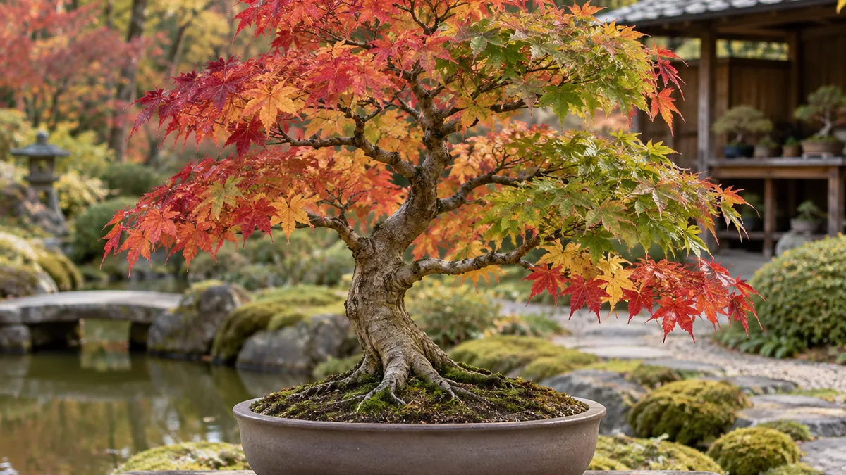 Érable du Japon qui ne rougit pas uniformément en automne