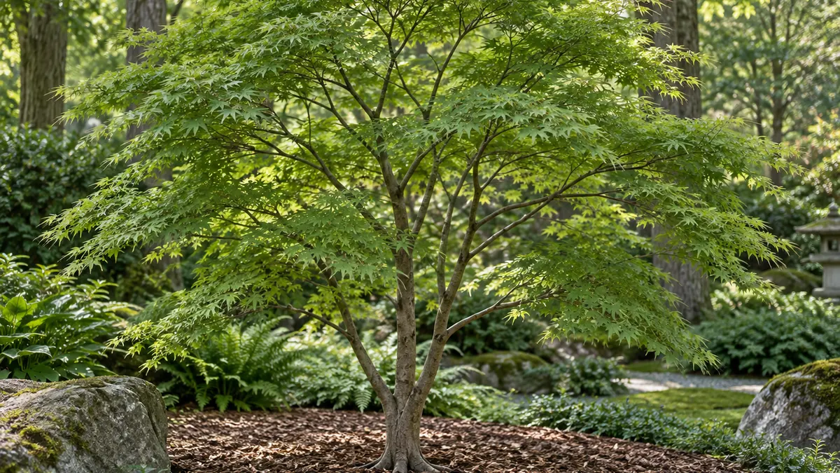 Acer palmatum protégé du soleil par une ombre légère