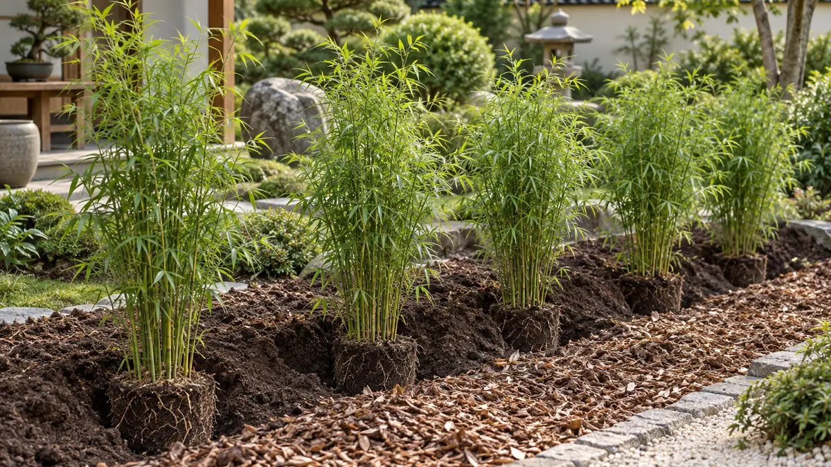 Plantation de Fargesia non envahissants en haie brise-vue