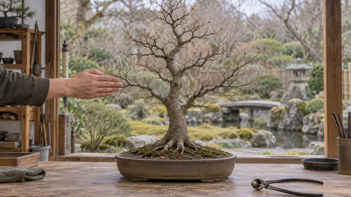 Analyse des branches avant la taille de structure d’un bonsaï